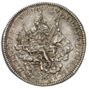 Реверс монеты Папская область, ½ пиастра, 1692, Надпись на реверсе: "DELECTABITVR IN MV LTITVDINE PACIS"