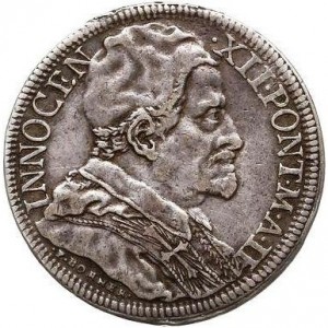 Аверс монеты Папская область, ½ пиастра, 1692, Надпись на реверсе: "OPVS IVSTITIÆ PAX"