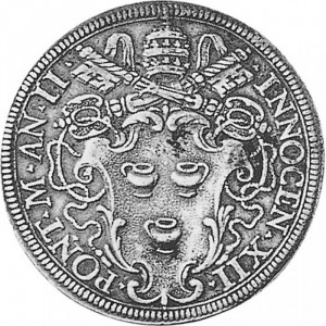 Аверс монеты Папская область, ½ пиастра, 1693