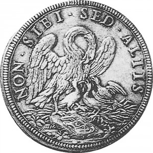 Реверс монеты Папская область, ½ пиастра, 1693