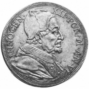 Аверс монеты Папская область, ½ пиастра, 1696