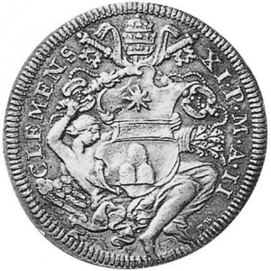 Аверс монеты Папская область, ½ пиастра, 1702-1704