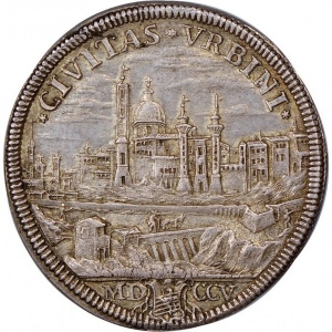 Реверс монеты Папская область, ½ пиастра, 1705