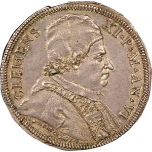 Аверс монеты Папская область, ½ пиастра, 1706
