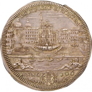 Реверс монеты Папская область, ½ пиастра, 1706