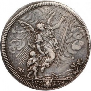Реверс монеты Папская область, ½ пиастра, 1707