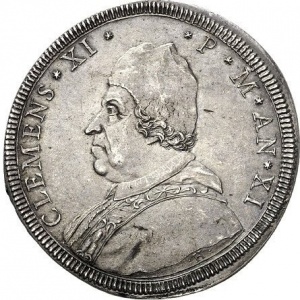 Аверс монеты Папская область, ½ пиастра, 1711