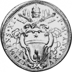 Аверс монеты Папская область, ½ пиастра, 1715