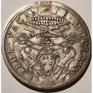 Реверс монеты Папская область, 1 пиастр, 1676, Вакантный престол