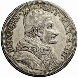 Аверс монеты Папская область, 1 пиастр, 1678