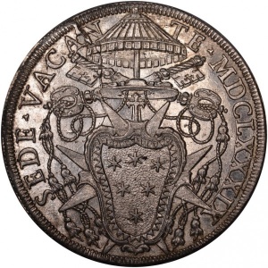 Аверс монеты Папская область, 1 пиастр, 1689, Вакантный престол