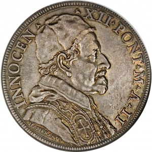 Аверс монеты Папская область, 1 пиастр, 1692-1693