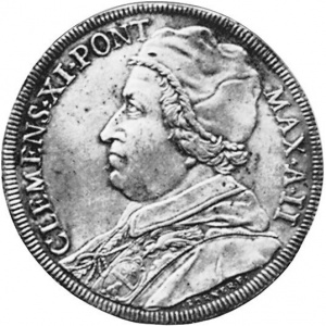 Аверс монеты Папская область, 1 пиастр, 1702, Надпись на реверсе: "DOMINVS ELEGIT TE HODIE"
