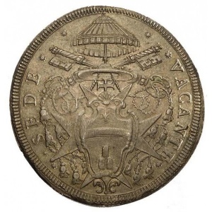 Аверс монеты Папская область, 1 пиастр, 1724, Sede Vacante
