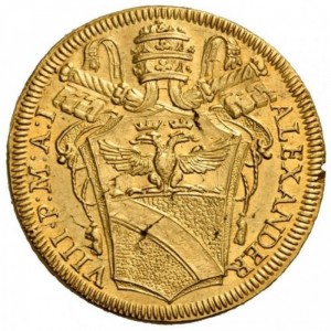 Аверс монеты Папская область, 1 доппия, 1689