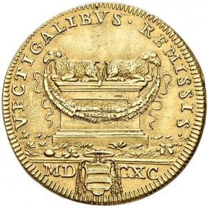 Реверс монеты Папская область, 1 доппия, 1690