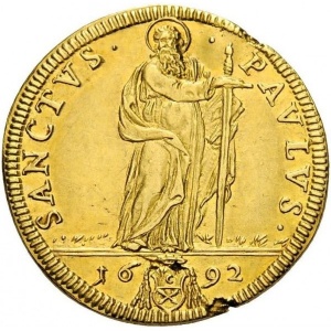 Реверс монеты Папская область, 1 доппия, 1692