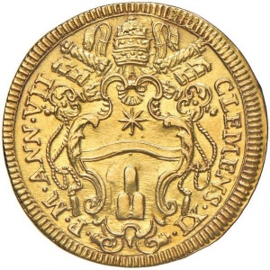 Аверс монеты Папская область, 1 доппия, 1707