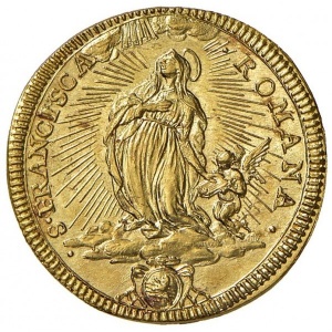 Реверс монеты Папская область, 1 доппия, 1709
