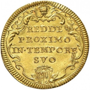 Реверс монеты Папская область, 1 доппия, 1710