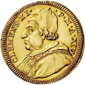 Аверс монеты Папская область, 1 доппия, 1714