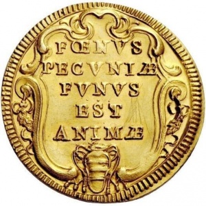 Реверс монеты Папская область, 1 доппия, 1714