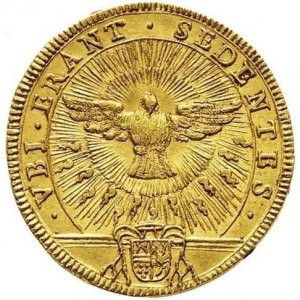 Реверс монеты Папская область, 1 доппия, 1721, Sede Vacante
