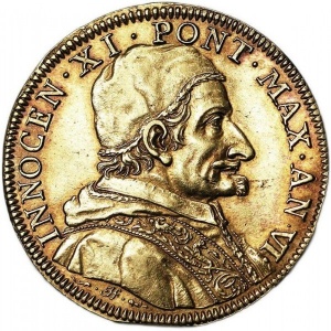 Аверс монеты Папская область, 4 доппии, 1681