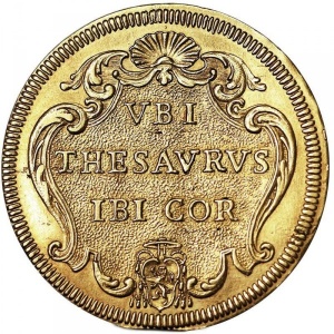 Реверс монеты Папская область, 4 доппии, 1681