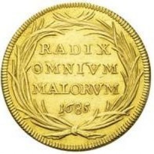 Реверс монеты Папская область, 4 доппии, 1682-1685