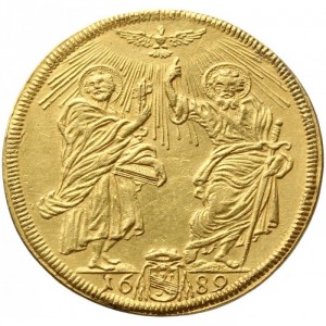 Реверс монеты Папская область, 4 доппии, 1689