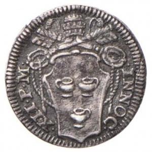 Аверс монеты Папская область, ½ гроссо, 1692, Священное владение Латеранской базилики