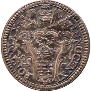 Аверс монеты Папская область, 1 джулио, 1676, Священное владение Латеранской базилики