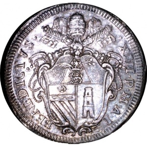 Аверс монеты Папская область, 1 тестоне, 1725, Священный год