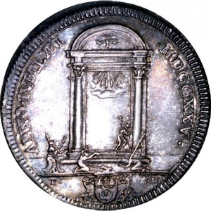 Реверс монеты Папская область, 1 тестоне, 1725, Священный год