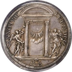 Реверс монеты Папская область, 1 пиастр, 1700, Священный год