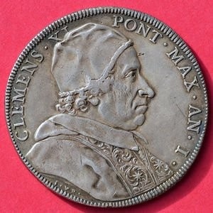 Аверс монеты Папская область, 1 пиастр, 1700, Закрытие Святой двери
