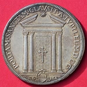 Реверс монеты Папская область, 1 пиастр, 1700, Закрытие Святой двери