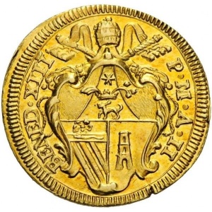 Аверс монеты Папская область, 1 скудо, 1725, Священный год