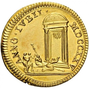 Реверс монеты Папская область, 1 скудо, 1725, Священный год