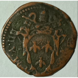 Аверс монеты Папская область, 1 кваттрино, 1623-1626