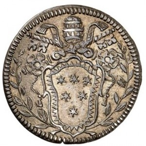 Реверс монеты Папская область, 1 гроссо, 1670, Герб на реверсе