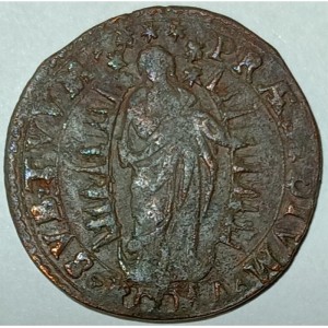 Реверс монеты Папская область, 1 джулио, 1621, Папа Римский Григорий XV, Дева Мария в сиянии на реверсе