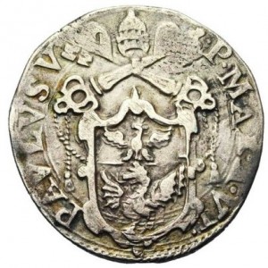Аверс монеты Папская область, 1 тестоне, 1610-1612