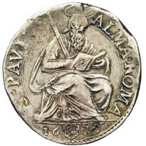 Реверс монеты Папская область, 1 тестоне, 1610-1612