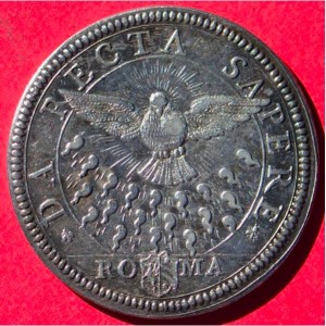 Реверс монеты Папская область, 1 тестоне, 1667, Sede Vacante