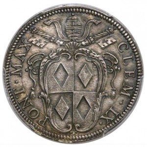 Аверс монеты Папская область, 1 тестоне, 1667, Климент IX