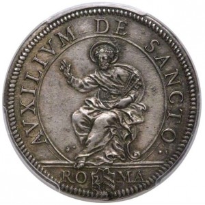 Реверс монеты Папская область, 1 тестоне, 1667, Климент IX