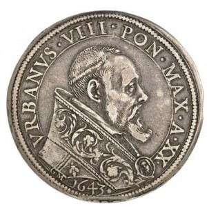 Аверс монеты Папская область, 1 пиастр, 1637-1643