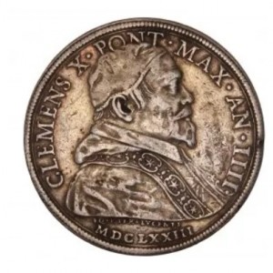 Аверс монеты Папская область, 1 пиастр, 1673